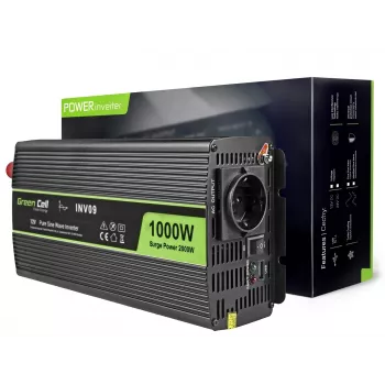 Green Cell INV09 maitinimo adapteris automobiliui 1000 W juodas