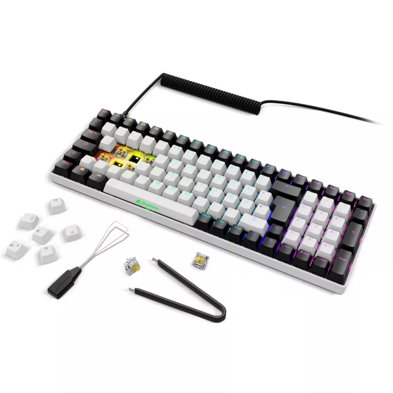 Sharkoon SKILLER SGK50 S2 White DE-Layout Gateron Yellow - Klaviatūra (4044951040858)