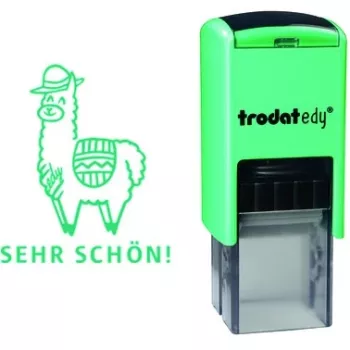 Trodat 163237 spaudas – kvadratinis guminis spaudas, žalias, 34 g, pagamintas Austrijoje