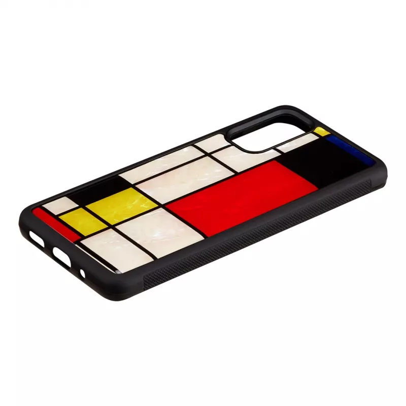 Apsauginis telefono dėklas iKins Samsung Galaxy S20, juodas Mondrian dizainas