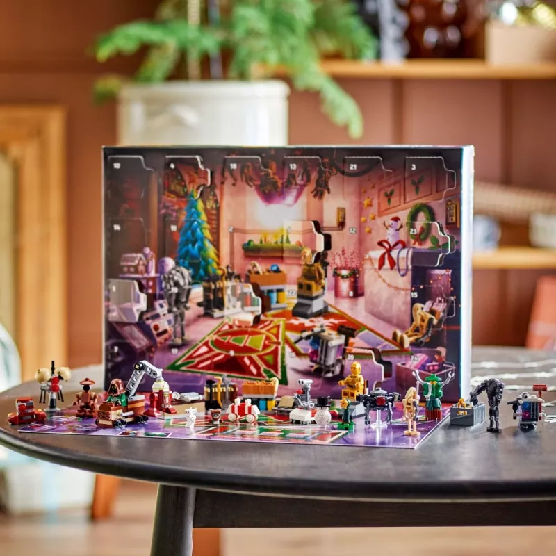 Konstruktorius LEGO Star Wars Advento kalendorius 2025 — rinkinys 75418, sezoninės surenkamos minifigūrėlės ir modeliai