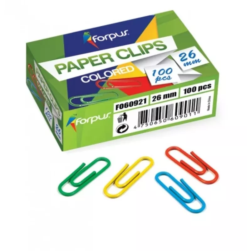 Clips Forpus, spalvoti, 26 mm, apvalūs (100) 1104-008