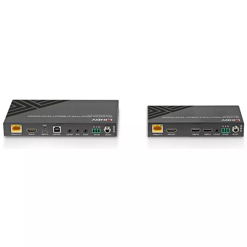 Lindy 70m Cat.6A HDMI 4K60 ir Type C HDBaseT 3.0 KVM ilgintuvas