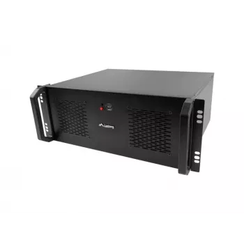 Rack korpusas LANBERG SC01-3504-10B, 1x 3.5 colio + 1x 2.5 colio lizdai, 7 išplėtimo lizdai, 2x 120mm priekiniai ventiliatoriai, USB2.0