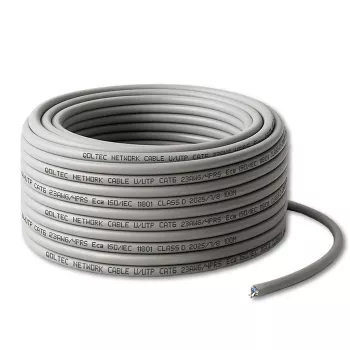UTP komutacinis kabelis CAT6 varis Cu 100 m pilkas – QOLTEC 54560