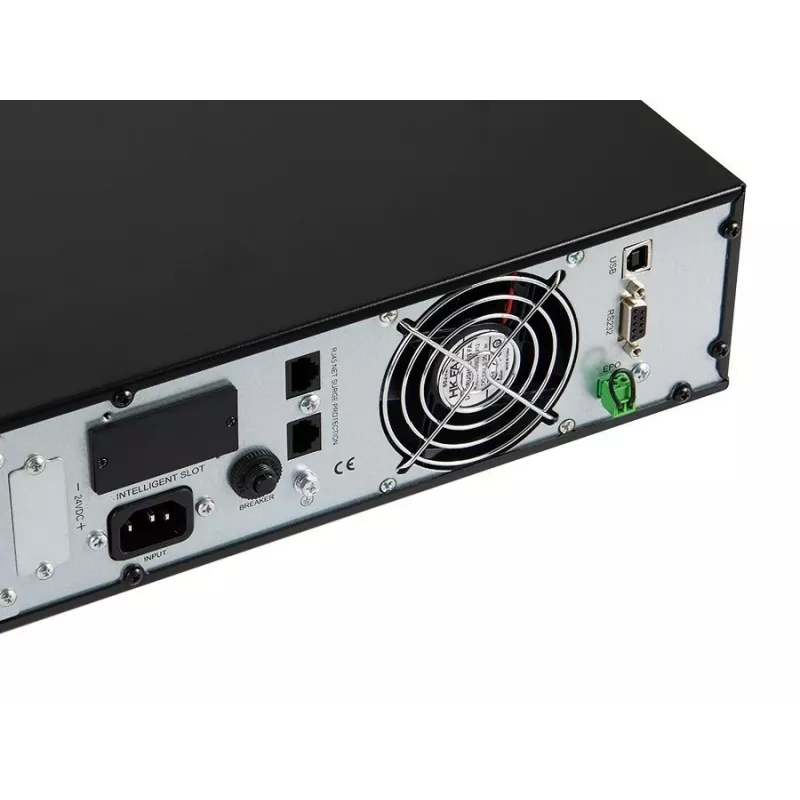 Nepertraukiamo maitinimo šaltinis Green Cell UPS13 — internetinis dvigubos konversijos UPS, 1000 VA / 900 W, gryna sinusinė banga, 6 kintamosios srovės lizdai, LCD, 2×12V 9Ah baterijos