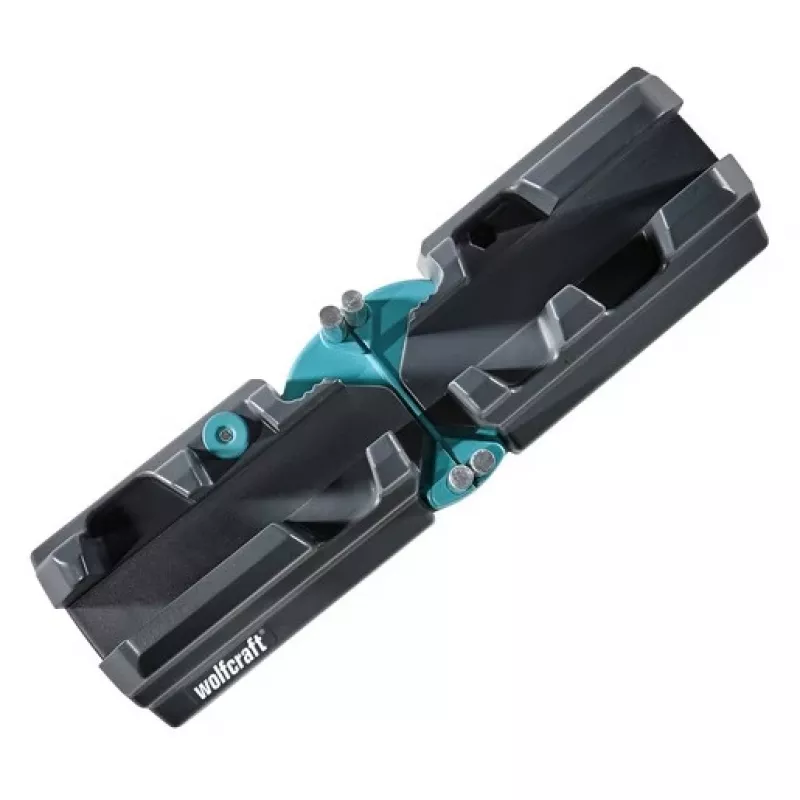 Kampų dėžutė ir mitrinė dėžutė Wolfcraft 6948200 — mitrinis kreiptuvas, matavimas 85–180°, lentoms iki 3 cm, juoda