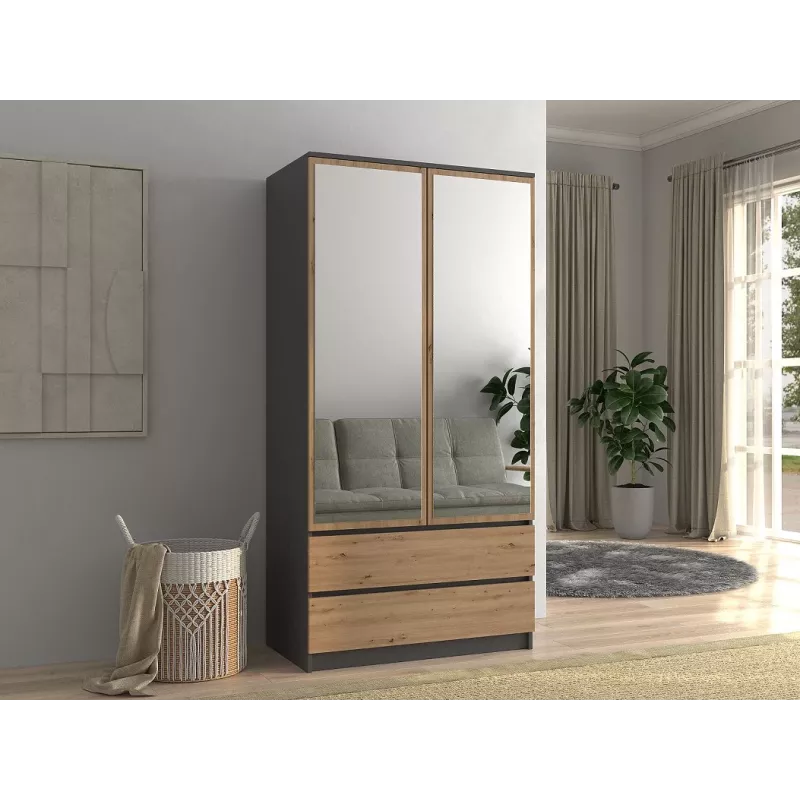 Topeshop SZAFA MALWA AN/AR L bedroom wardrobe/closet 5 shelves 2 durelės(s)
