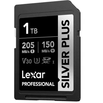 SDXC atminties kortelė Lexar Professional SidabrinėP UHS‑I 1 TB, skaitymas 205 MB/s, rašymas 150 MB/s, UHS‑I