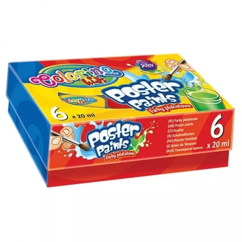 Colorino Kids plakatiniai dažai 6 spalvos 20 ml