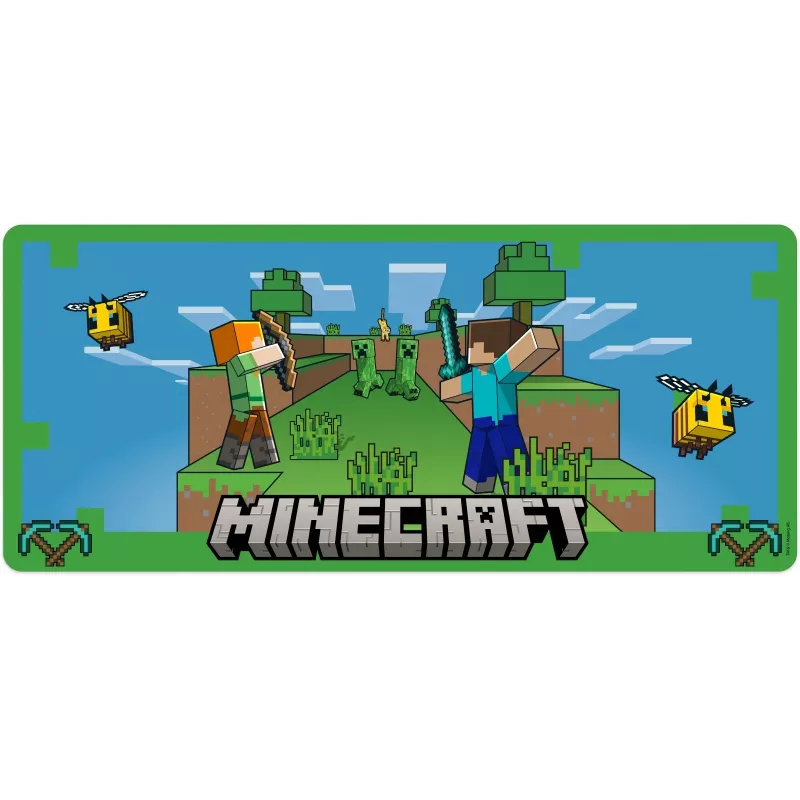 Pelės kilimėlis Kids Euroswan 80x30 cm Minecraft — didelis stalo kilimėlis pelei ir klaviatūrai