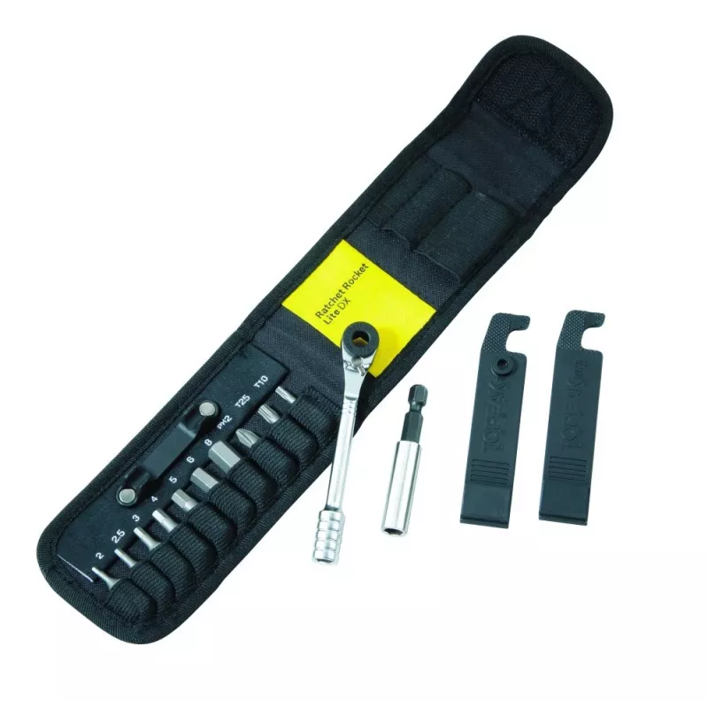 TOPEAK Ratchet Rocket Lite DX veržliarakčių rinkinys, kompaktiškas reketinis daugiafunkcis įrankis (T-TT2524)