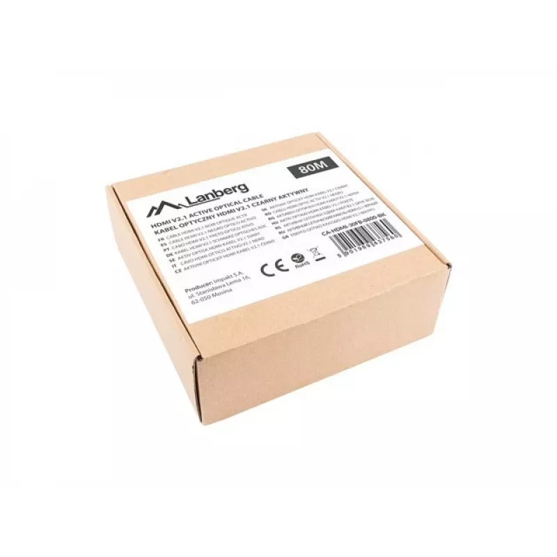 HDMI LAIDAS VYR./VYR. V2.1 80M 8K JUODAS OPTINIS AOC LANBERG
