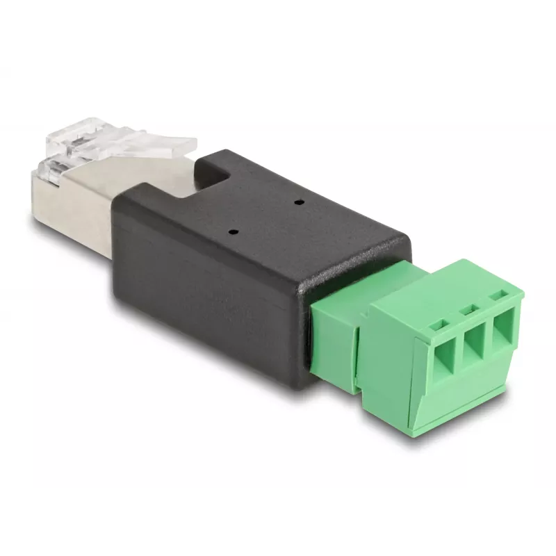 DeLOCK 66607 laido jungčių adapteris RJ45 3 kontaktų gnybtų blokas Juoda Žalia