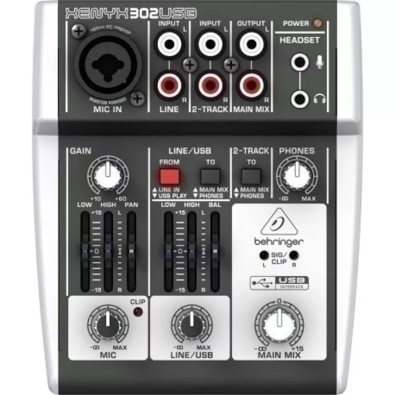 Behringer X302USB garso maišytuvas 5 kanalų