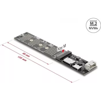DELOCK OCuLink į M.2 Key M NVMe SSD adapterio keitiklis (modelis 64291)