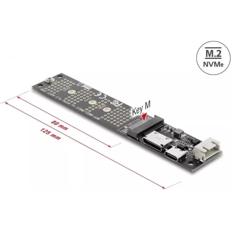 DELOCK OCuLink į M.2 Key M NVMe SSD adapterio keitiklis (modelis 64291)