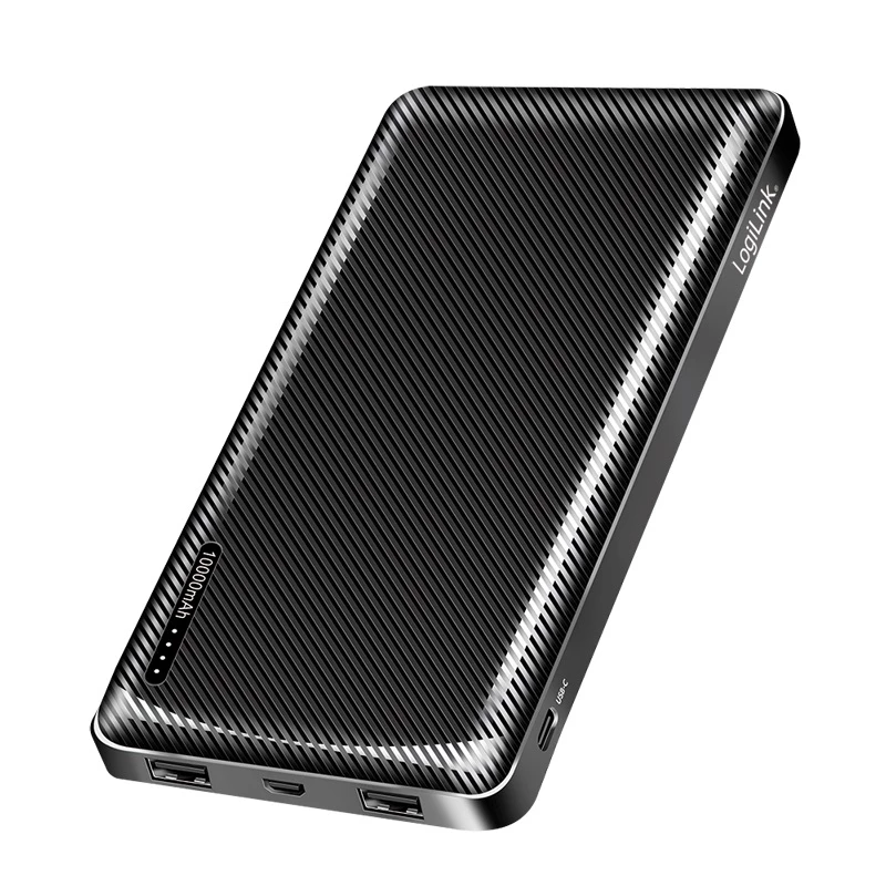 Logilink išorinė baterija, Li-Po, 2x USB-A, USB-C | PA0316 | 10000 mAh | Juoda