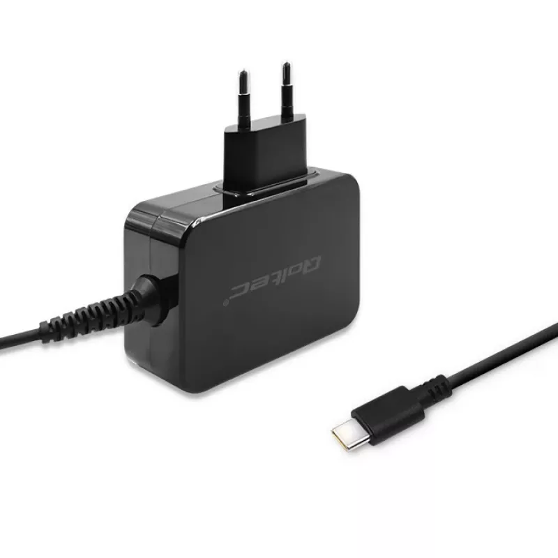 Mobiliojo įrenginio įkroviklis QOLTEC 51024 — Universalus kintamosios srovės patalpų įkroviklis, 65W PD, 20V/3.25A, 1.2 m laidas, juoda