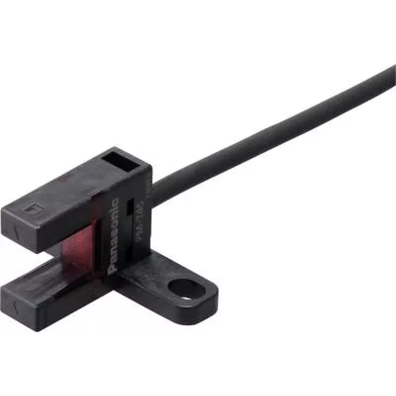 Fotoelektrinis šakinis jutiklis Panasonic PM-T45, T tipo, „šviesos įjungimo / tamsos įjungimo“ perjungimas, 5–24 V DC