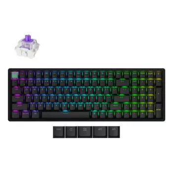Mechaninė klaviatūra Keychron K4 HE su Gateron Double‑Rail Magnetic Nebula jungikliais, belaidė, juoda, US išdėstymas
