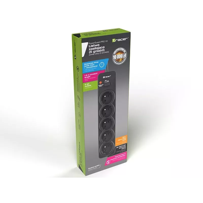 Tracer PowerGuard PRO Juoda 5 AC outlets 1.6 m 3680 W