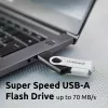 Intenso USB atmintukas Office Line, 64 GB, USB-A, 3.2 Gen 1x1, juodas-sidabrinis, 64 GB, USB Type-A, 3.2 Gen 1 (3.1 Gen 1), sukamas žiedas, juoda, sidabrinė