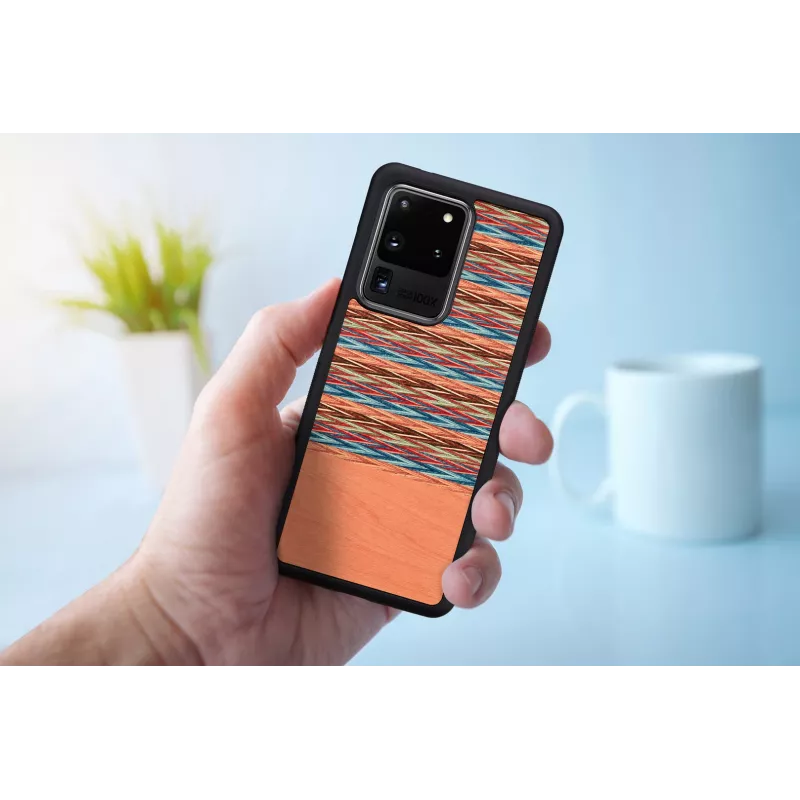 man and wood telefono dėklas Samsung Galaxy S20 Ultra — rudas langelis su juodu apvadu