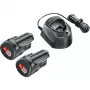Baterijų pradinis rinkinys Bosch GAL1210CV 12 V su 2×1,5 Ah baterijomis ir įkrovikliu