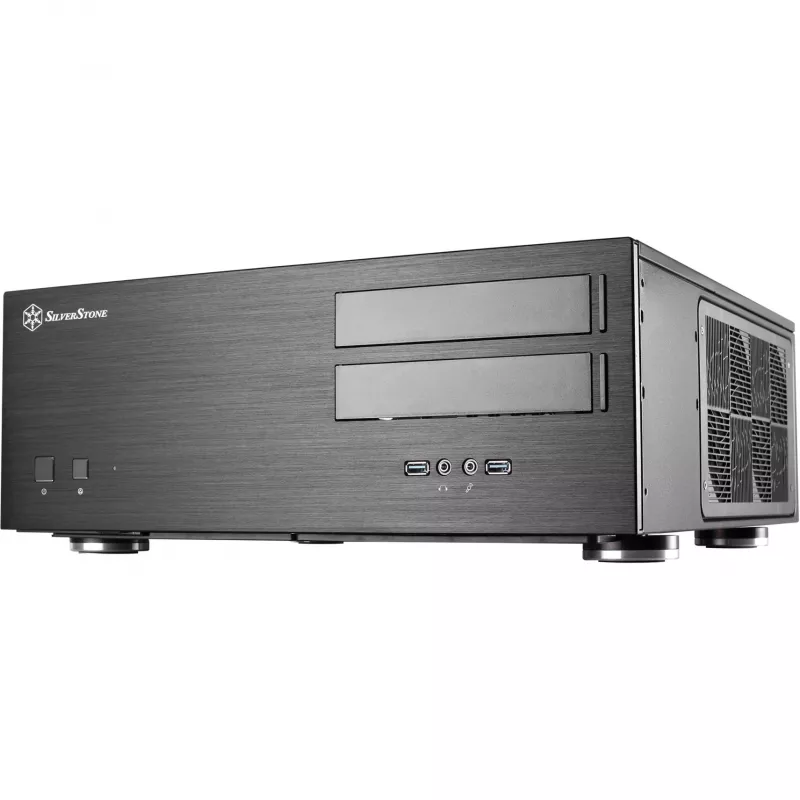 SilverStone Grandia GD08 - Desktop - SSI EEB - be maitinimo šaltinio - juodas - USB/Audio