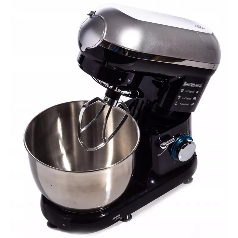 Planetarinė mėsmalė Ravanson RP-1500BS — 1500 W, 4,5 L nerūdijančio plieno dubuo, 6 greičiai, pulsas, priedai