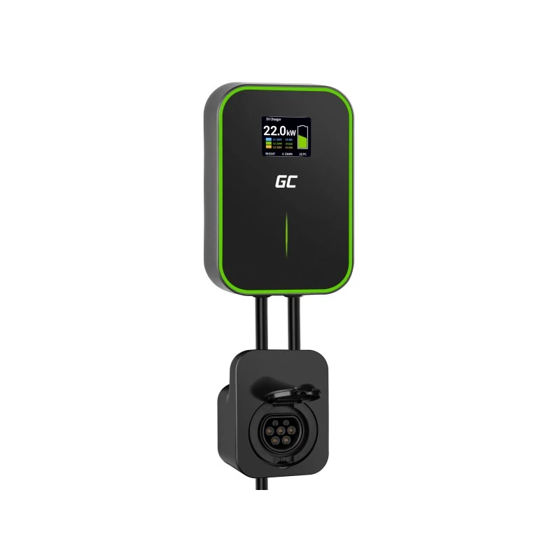 GREEN CELL WALLBOX EV POWERBOX 22KW SU LIZDU IR RFID