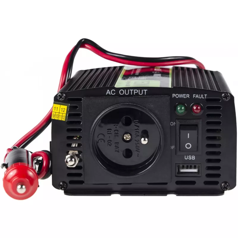 Inverterio maitinimo adapteris Green Cell INV06 12V į 230V 150W 50Hz C tipo kištukas, 85% efektyvumas, juodas