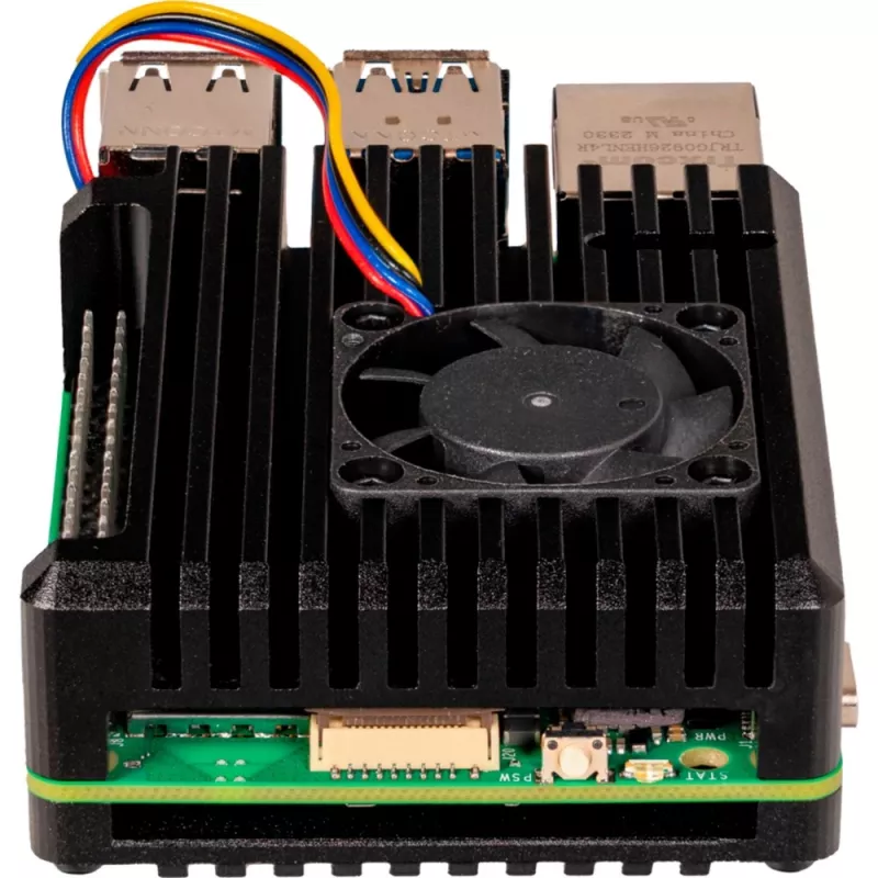 Joy-IT Armor Case BLOCK ACTIVE SBC-Enclosure, tinkamas kūrimo rinkiniams Raspberry Pi (RB-AlucaseP5-07FAN)