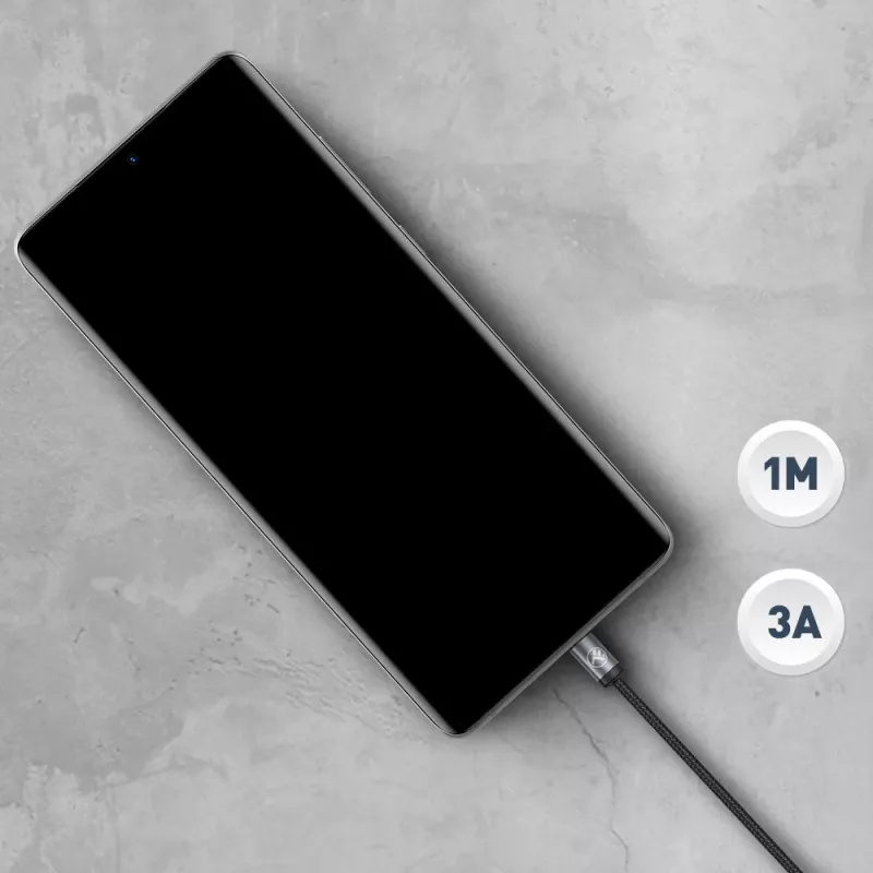 USB – USB-C laidas Tellur TLL155771 3A 1 m juodas