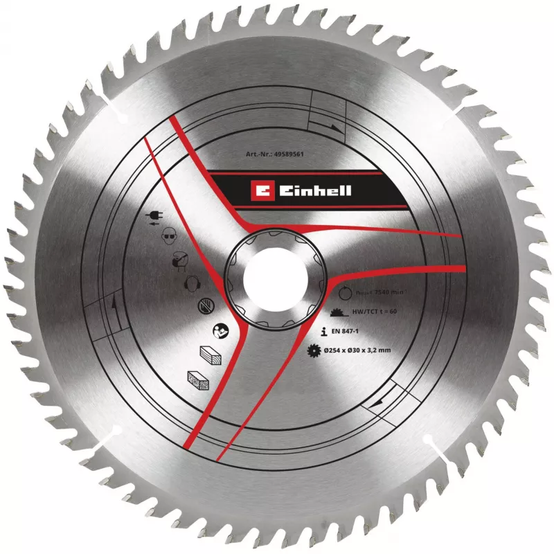 KWB diskinis pjūklo diskas TCT Ø 254 x 30mm, 3,2mm, 60 dantų