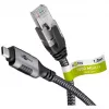 Wentronic goobay - Tinklo kabelis - 24 kontaktų USB-C (M) į RJ-45 (M) - 1,0 m - 6 mm - FTP - CAT 6 - USB 3.1 - pintas kabelis - Juoda, Sidabrinė (70696)