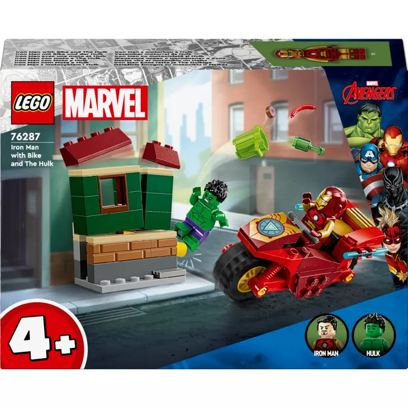 LEGO MARVEL 76287 Iron Man with Bike and The Hulk
