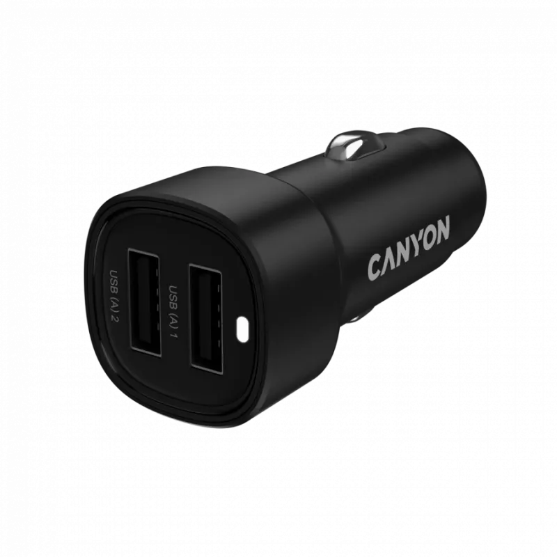 CANYON automobilinis kroviklis OnDrive 24 24W 2xUSB-A juodas