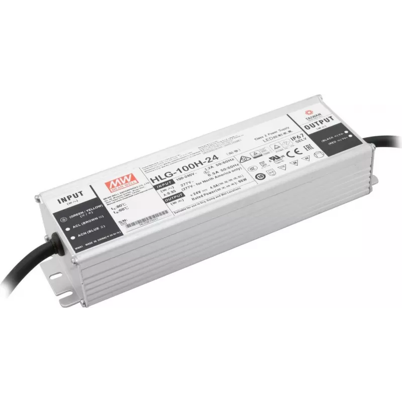 LED maitinimo šaltinis mean well 96W 24V IP67 — pastovios įtampos, lauko klasės tvarkyklė
