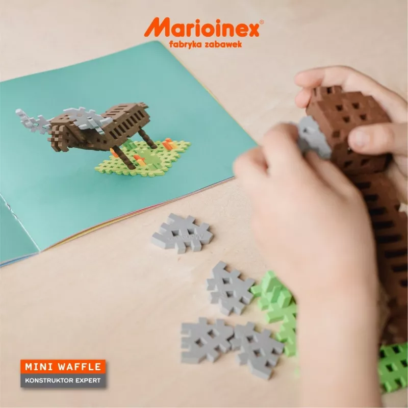 Žaislinis konstruktorius Marioinex Blocks mini Waffle Expert — 100 detalių, įvairiaspalvis, amžius 3+