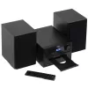 Mini Hi-Fi stereosistema Adler AD 1917 — Bluetooth V5.3, CD/USB/MP3, 2×25W RMS, FM imtuvas, 4 juostų ekvalaizeris, AUX, juoda