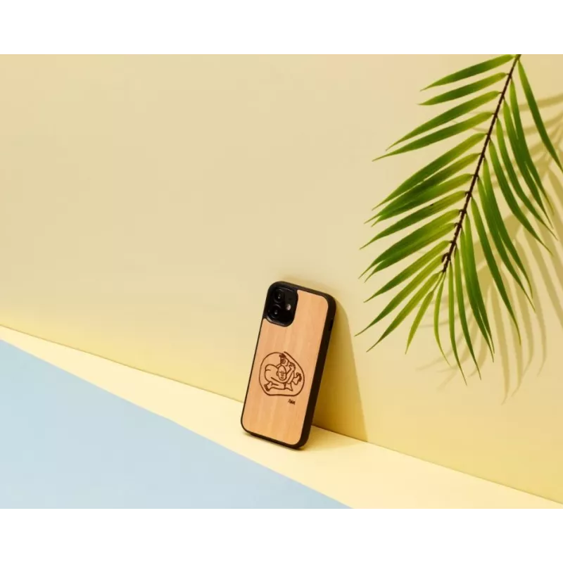 Apsauginis telefono dėklas Man and Wood, skirtas iPhone 12 mini — vaikiškas žuvies dizainas
