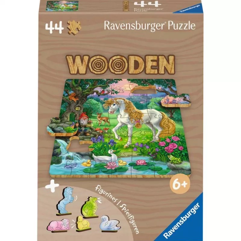 Vaikiška medinė dėlionė Ravensburger Fairytale Unicorn — 44 dalys, medinės detalės, vaikų dydis