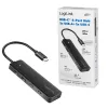 Hub USB-C, 4-porty 2x USB-A,2xUSB-C, Juoda