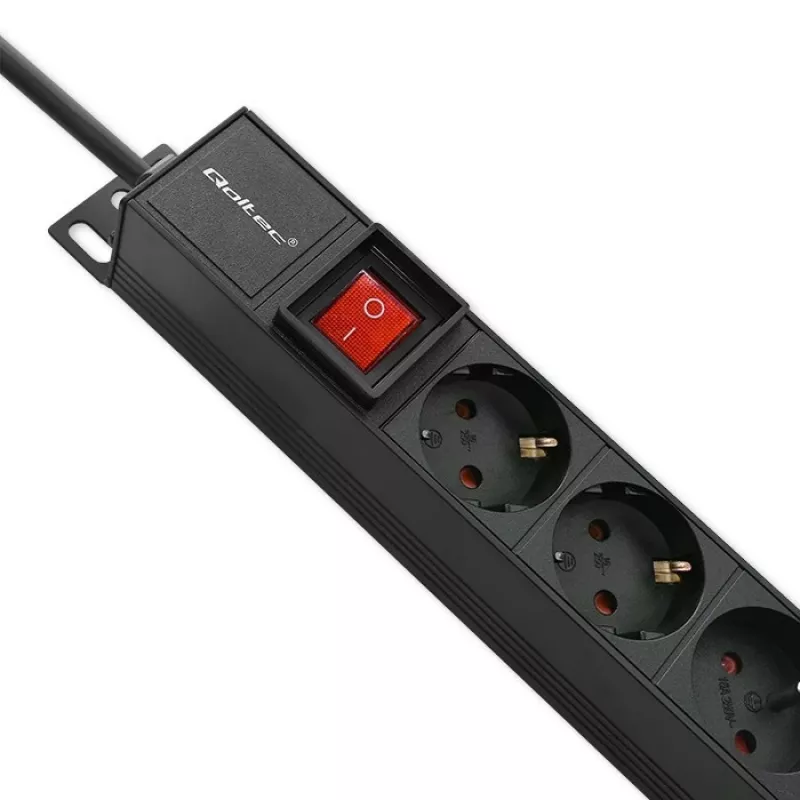 „Qoltec“ aliuminis PDU stovui | 16 A | 16 x „Schuko“ | vertikalus | 1,8 m