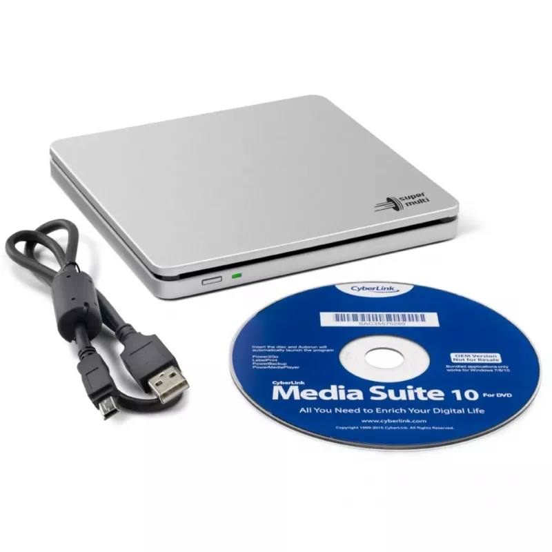 GP70NS50 plonas, išorinis DVD įrašymo įrenginys (sidabrinis, išorinis, USB 2.0, 5,25)