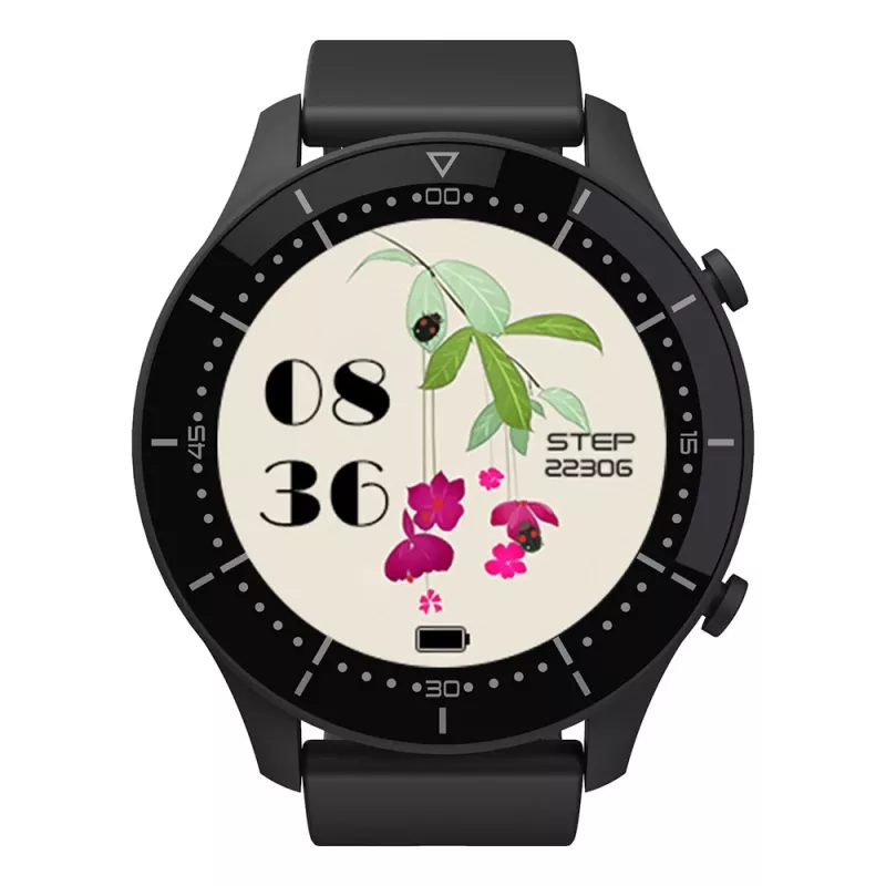 Išmanusis laikrodis MEDIA-TECH MT870 — 1,3 colio (3,3 cm) IPS jutiklinis ekranas, 51 mm korpusas, Bluetooth, juodas