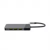 USB Type‑C šakotuvas Green Cell HUBGC01 — 7 prievadai: 3×USB‑A 3.2 Gen 1, 1×USB‑C 3.2 Gen 1, HDMI, microSD+SD kortelių skaitytuvas — sidabrinis
