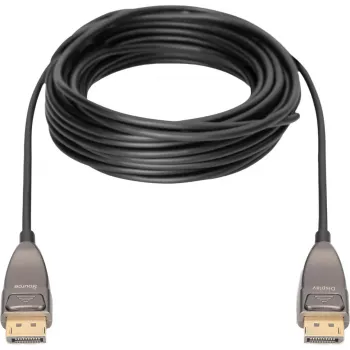 DisplayPort AOC hibridinis šviesolaidinis kabelis, UHD 8K (juodas, 30 metrų)